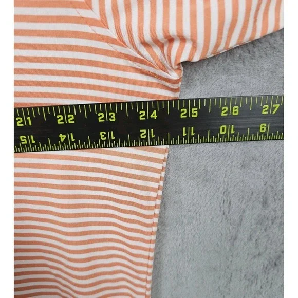 FootJoy Mens ProDry Golf Polo Shirt Large Orange White Striped Short Sleeve FJ - Picture 5 of 8